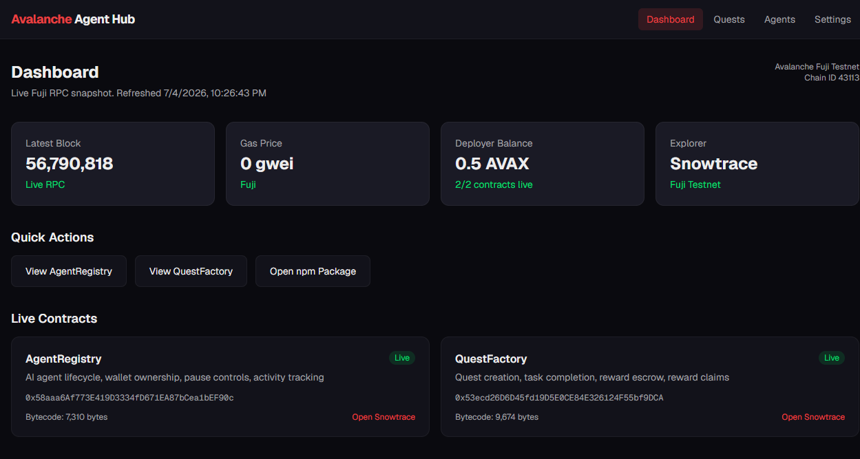 Avalanche Agent Hub